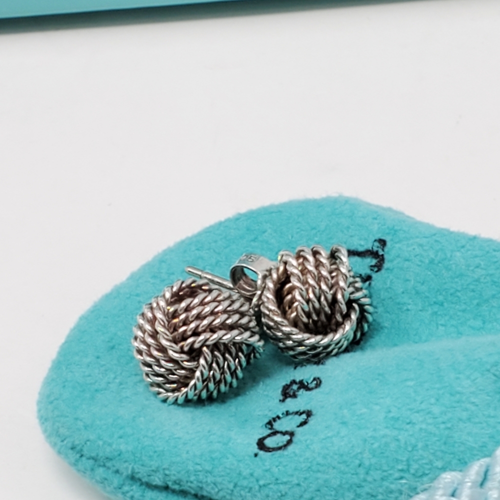 Tiffany & Co. Pierced Earrings Twist Knot Silver_11